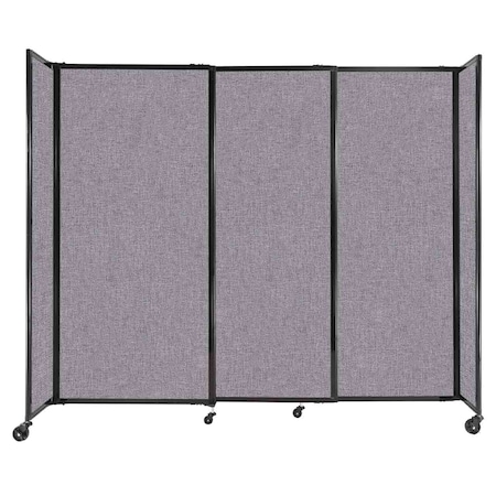 Versare StraightWall Sliding Portable Partition 7'2" x 6' Cloud Gray Fabric 1472308